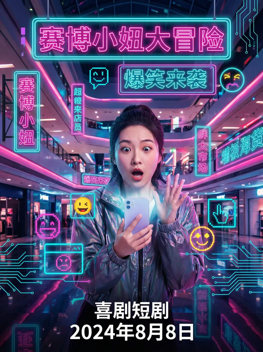 穿越天龙八部插甘宝宝 搞笑喜剧短剧 - 赛博小妞大冒险海报